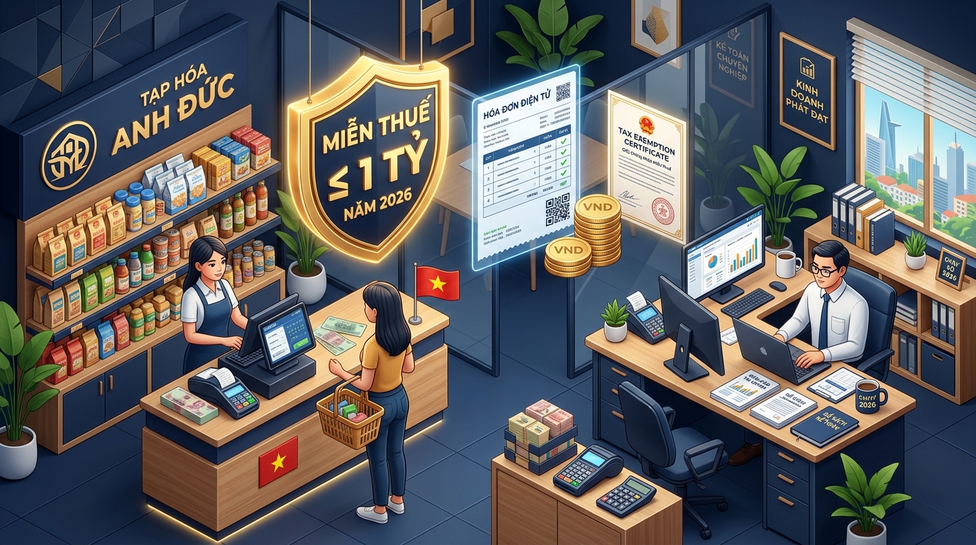 Hộ kinh doanh doanh thu không quá 1 tỷ: nghĩa vụ thuế 2026 - Hóa đơn điện tử Inbot PRO