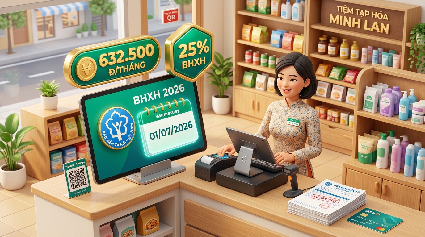 BHXH chủ hộ kinh doanh 2026: cách tính mức đóng và kiểm tra đối tượng - Hóa đơn điện tử Inbot PRO