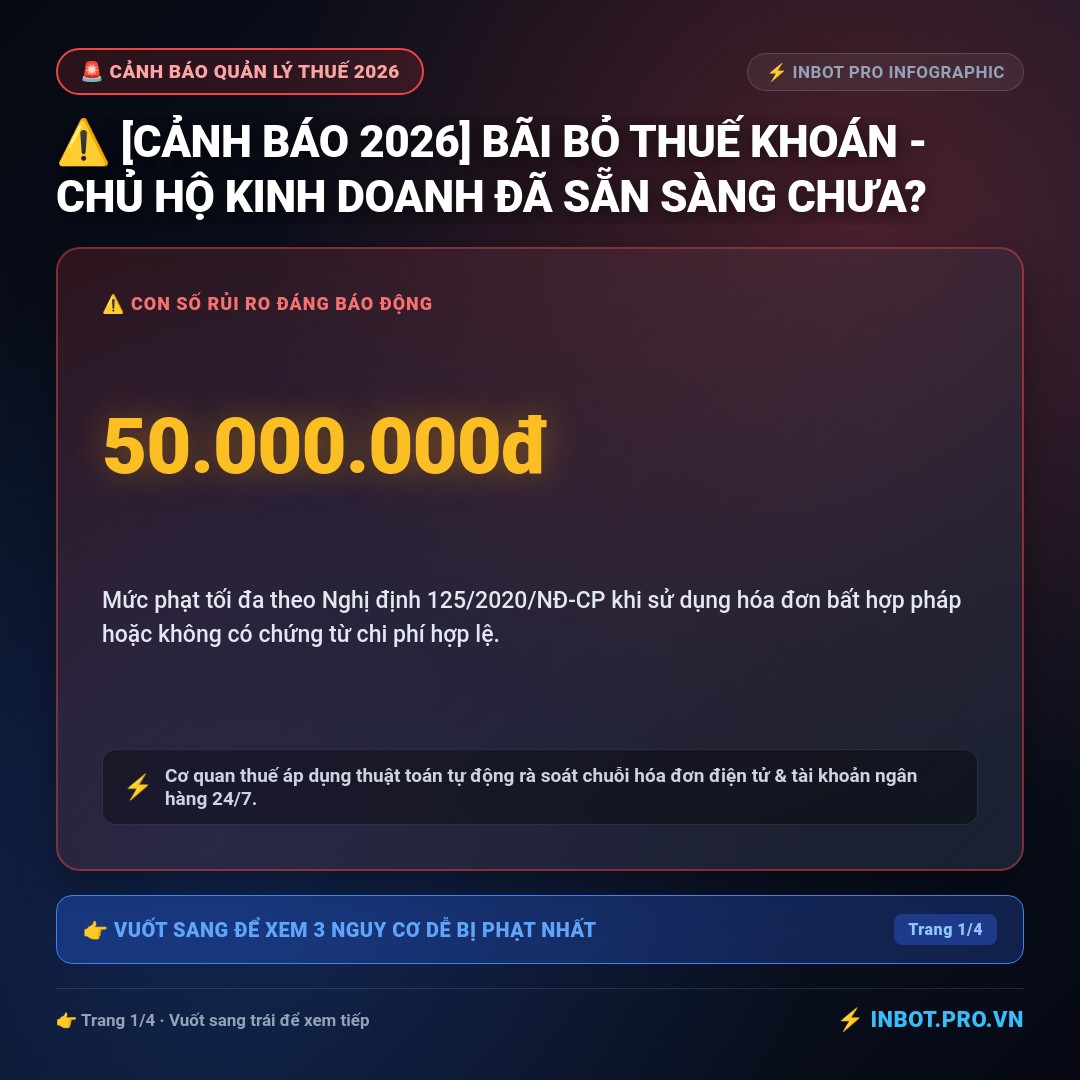 Slide 1 - ⚠️ [CẢNH BÁO 2026] BÃI BỎ THUẾ KHOÁN - CHỦ HỘ KINH DOANH ĐÃ SẴN SÀNG CHƯA?