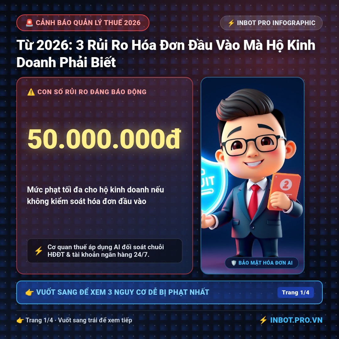 Slide 1 - Từ 2026: 3 Rủi Ro Hóa Đơn Đầu Vào Mà Hộ Kinh Doanh Phải Biết